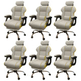 White Recliner Ergonomic Leather High-Back Gaming Chair Image - 16