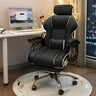White Recliner Ergonomic Leather High-Back Gaming Chair Image - 2