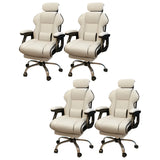 White Recliner Ergonomic Leather High-Back Gaming Chair Image - 21