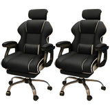 White Recliner Ergonomic Leather High-Back Gaming Chair Image - 4
