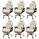 White Recliner Ergonomic Leather High-Back Gaming Chair Image - 22
