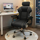 White Recliner Ergonomic Leather High-Back Gaming Chair Image - 23
