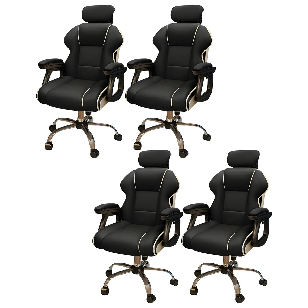 White Recliner Ergonomic Leather High-Back Gaming Chair Image - 25