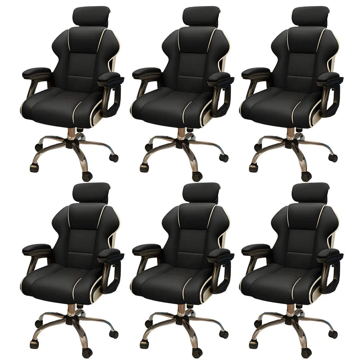 White Recliner Ergonomic Leather High-Back Gaming Chair Image - 26