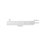 White Rectangle Floating Mount 1 Tier Long TV Stand Image - 11