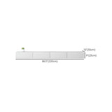 White Rectangle Floating Mount 1 Tier Long TV Stand Image - 12