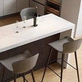 White Rectangle Marble Dining Room Pedestal Bar Table Image - 6