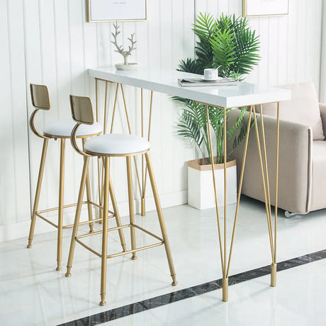 White Rectangle Metal Large Bar Table for Entertaining Image - 1