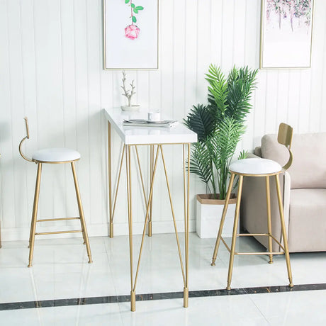 White Rectangle Metal Large Bar Table for Entertaining Image - 2