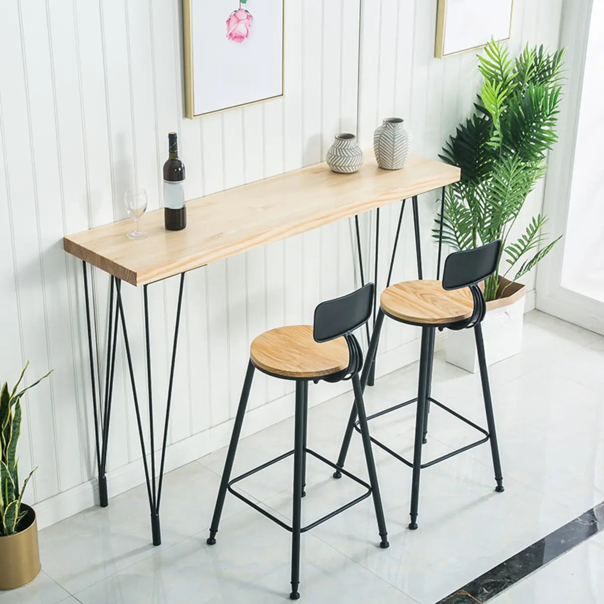 White Rectangle Metal Large Bar Table for Entertaining Image - 3