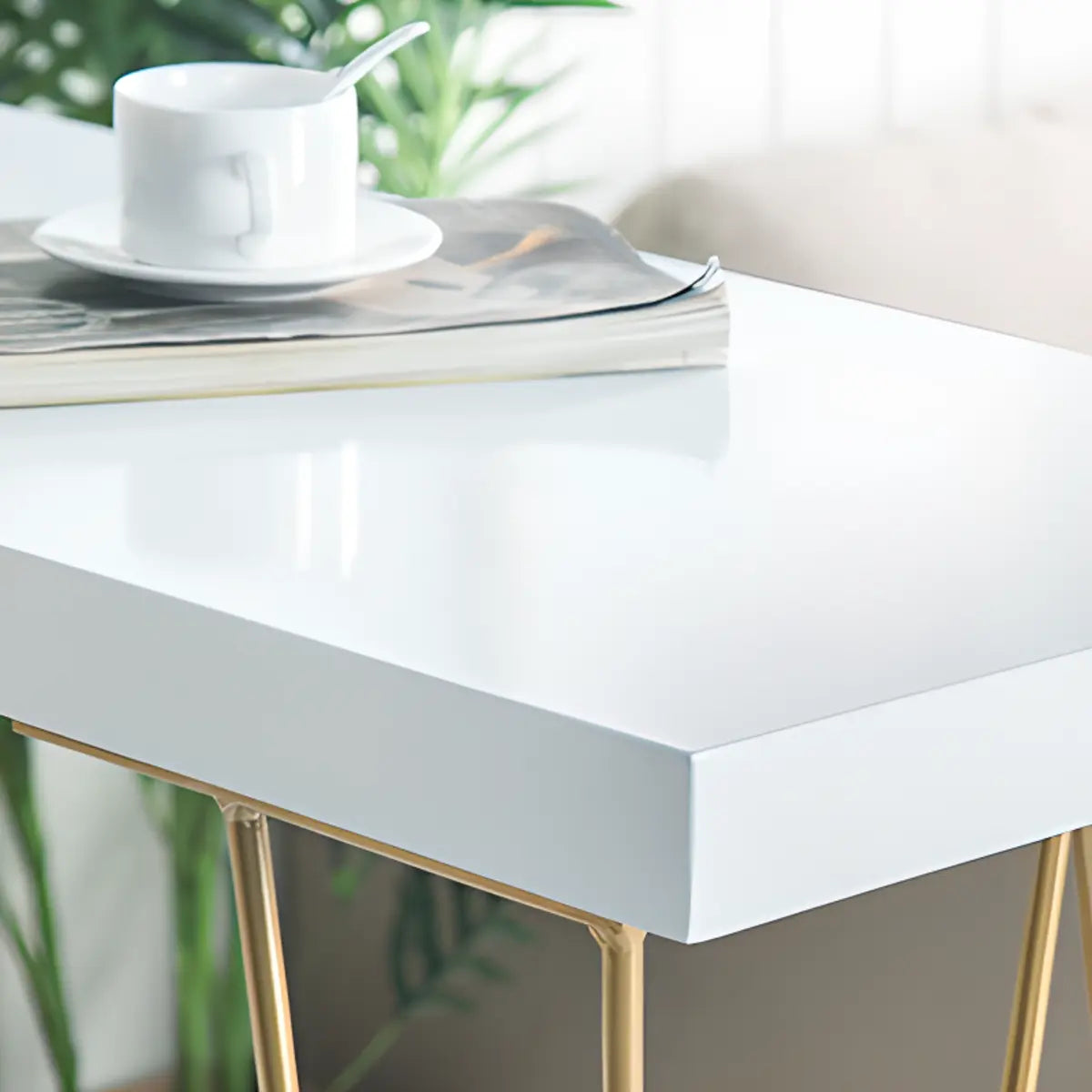 White Rectangle Metal Large Bar Table for Entertaining Image - 7