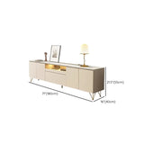 White Rectangle Open Storage Cabinet Stone TV Stand #size
