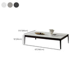 White Rectangle Stone Top Ash Base Single Coffee Table Image - 19