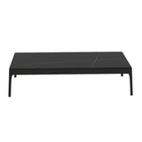 White Rectangle Stone Top Ash Base Single Coffee Table Image - 2