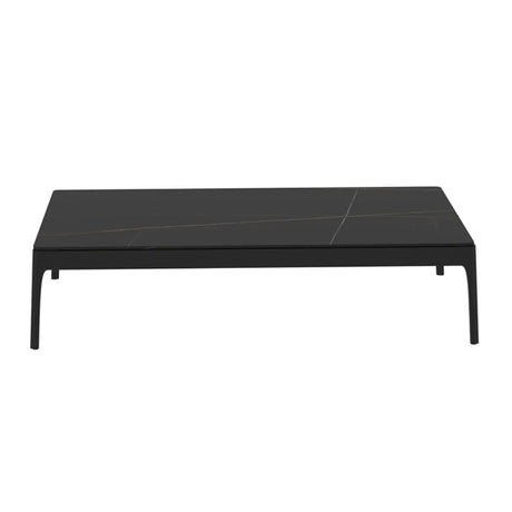 White Rectangle Stone Top Ash Base Single Coffee Table Image - 2