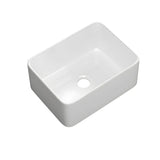 White Rectangular Ceramic Farmhouse Sink with Apron Image - 10