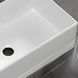 White Rectangular Ceramic Farmhouse Sink with Apron Image - 15