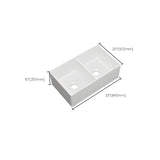 White Rectangular Ceramic Farmhouse Sink with Apron Image - 20