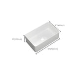 White Rectangular Ceramic Farmhouse Sink with Apron Image - 21