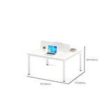 White Rectangular Multi-personal Composite Wood Desk Image - 10