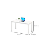 White Rectangular Multi-personal Composite Wood Desk #size
