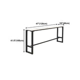 White Rectangular Long Tall Iron Marble Bistro Bar Table #size