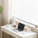 White Rectangular Sintered Stone Desk with Drawers Image - 10