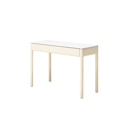 White Rectangular Sintered Stone Desk with Drawers Image - 2