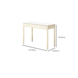 White Rectangular Sintered Stone Desk with Drawers Image - 28