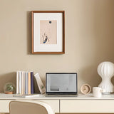 White Rectangular Sintered Stone Desk with Drawers Image - 8