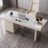 White Rectangular Standard Stone Writing Desk Image - 1
