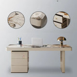 White Rectangular Standard Stone Writing Desk Image - 10