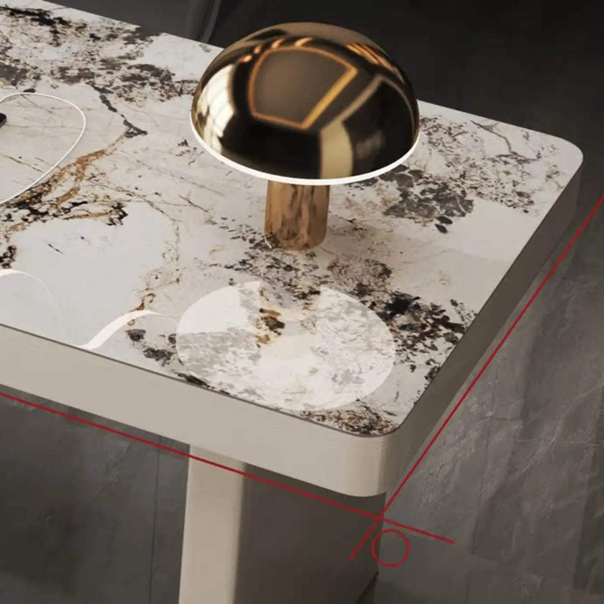 White Rectangular Standard Stone Writing Desk Image - 7