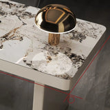 White Rectangular Standard Stone Writing Desk Image - 7