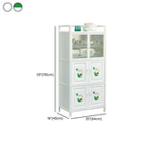 White Rectangular Steel Kitchen Storage China Cabinet Image - 16