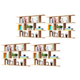 White Rectangular Wood Large Wall Mounted Wine Rack Image - 19