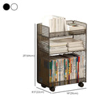 White Removable Metal Book Cart with Shelf and Casters Image - 23
