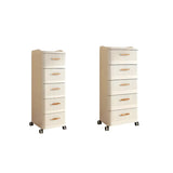 White Rolling Kids Nightstand with Drawers and Casters Image - 10