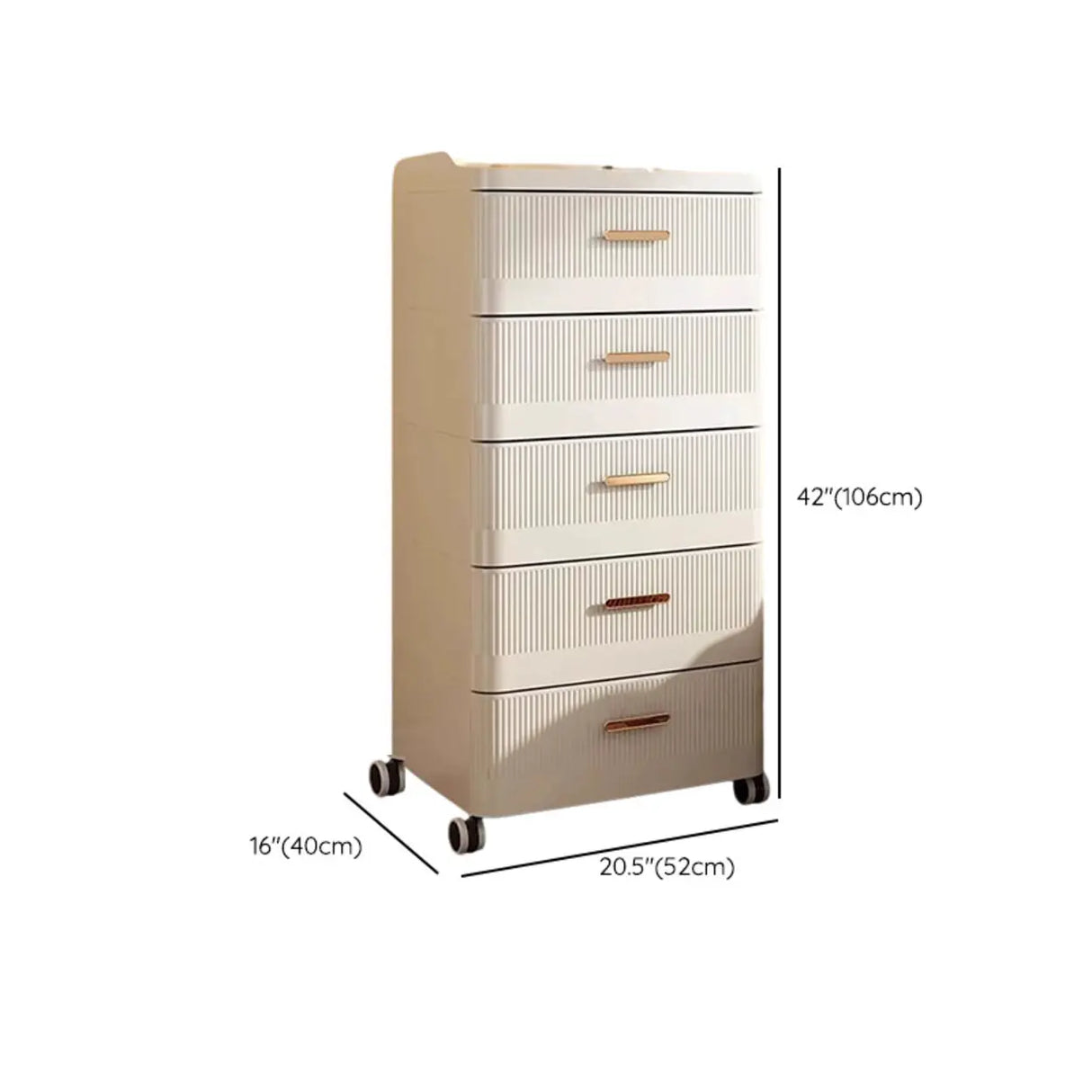 White Rolling Kids Nightstand with Drawers and Casters Image - 24