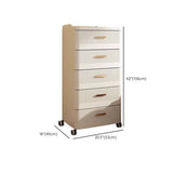 White Rolling Kids Nightstand with Drawers and Casters Image - 24