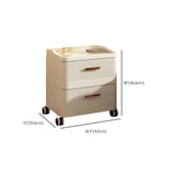 White Rolling Kids Nightstand with Drawers and Casters Image - 25
