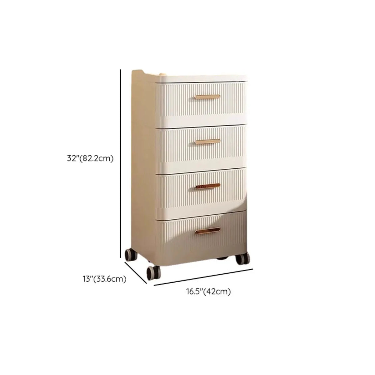 White Rolling Kids Nightstand with Drawers and Casters Image - 27