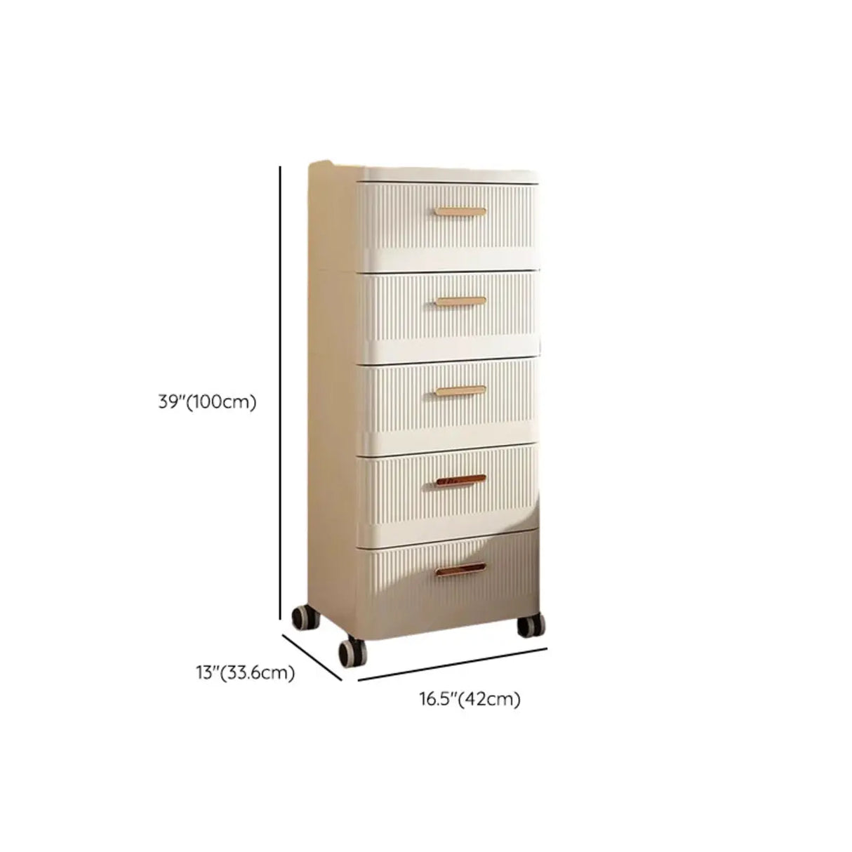 White Rolling Kids Nightstand with Drawers and Casters Image - 28