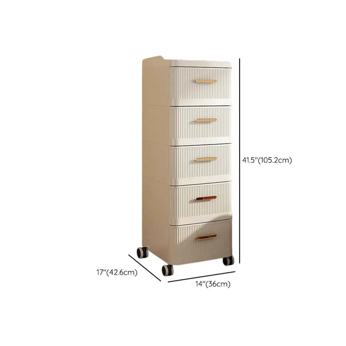 White Rolling Kids Nightstand with Drawers and Casters Image - 32