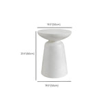 White Round Fiberglass Drum Base Single Coffee Table #size