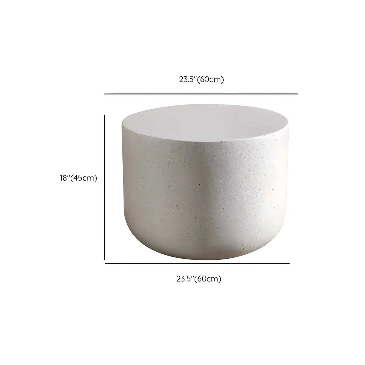 White Round Fiberglass Drum Base Single Coffee Table Image - 19