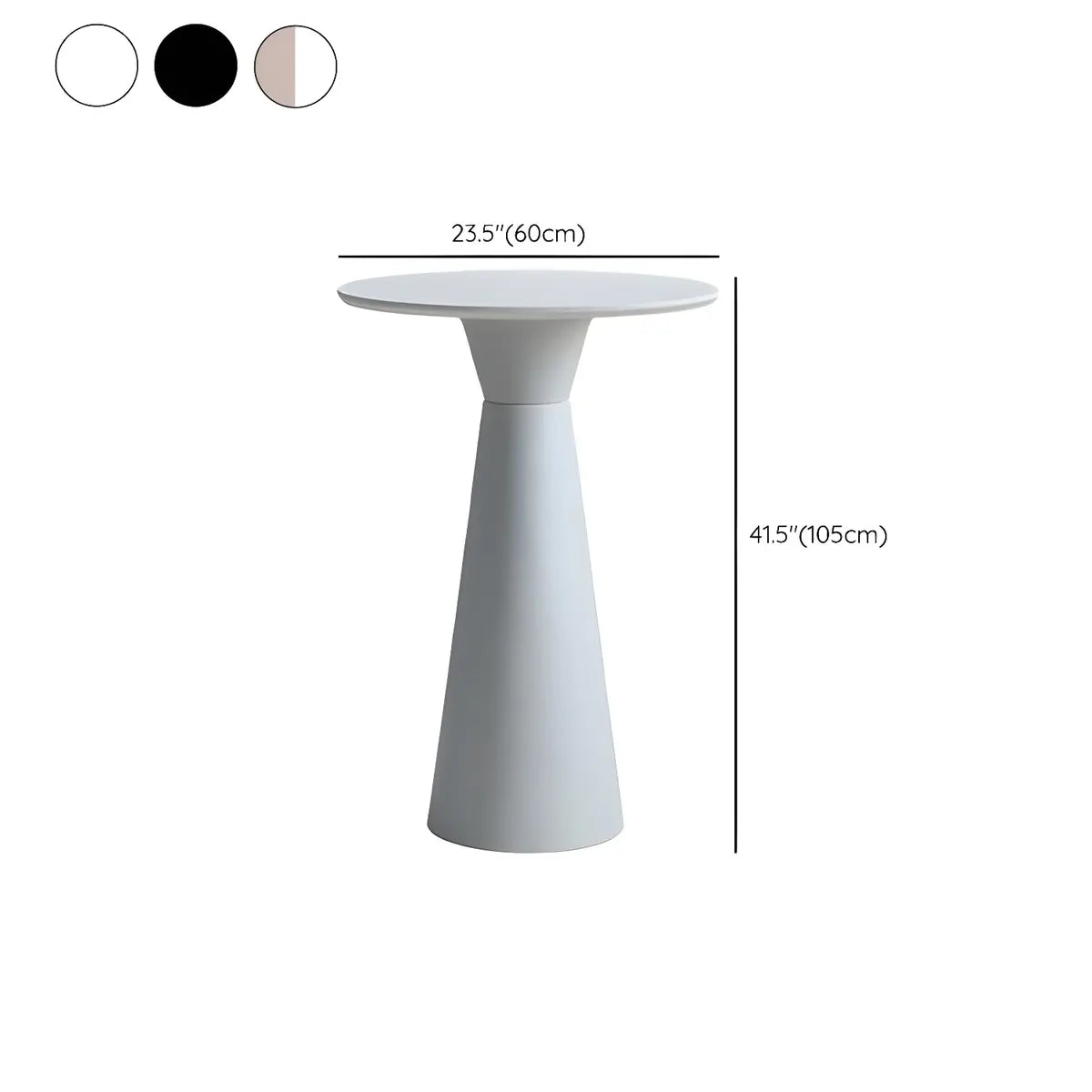 White Round Metal Medium Bar Table for Elegant Spaces 