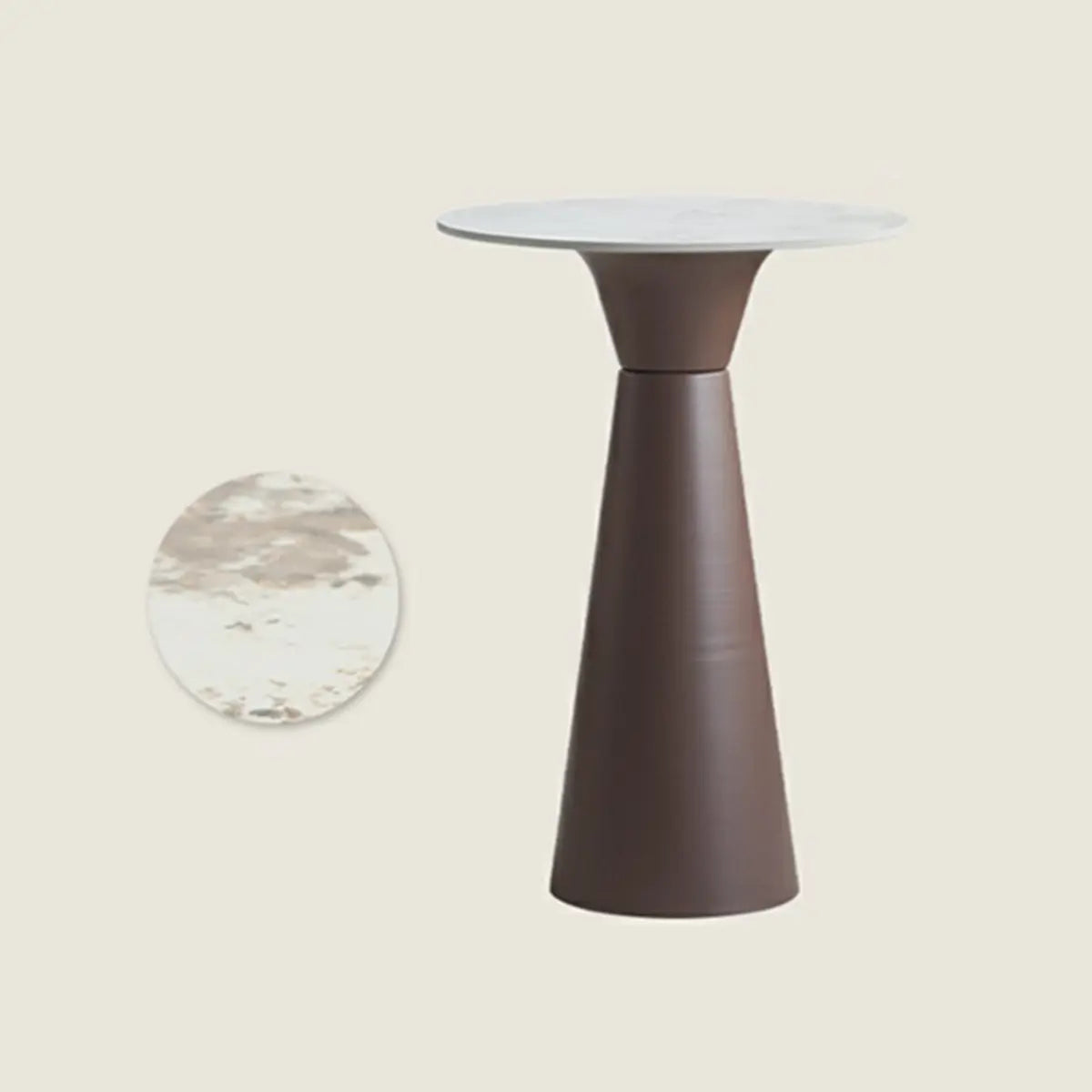 White Round Metal Medium Bar Table for Elegant Spaces Image - 5