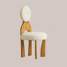 White Round Wood King Louis Back Velvet Dining Chair Image - 2