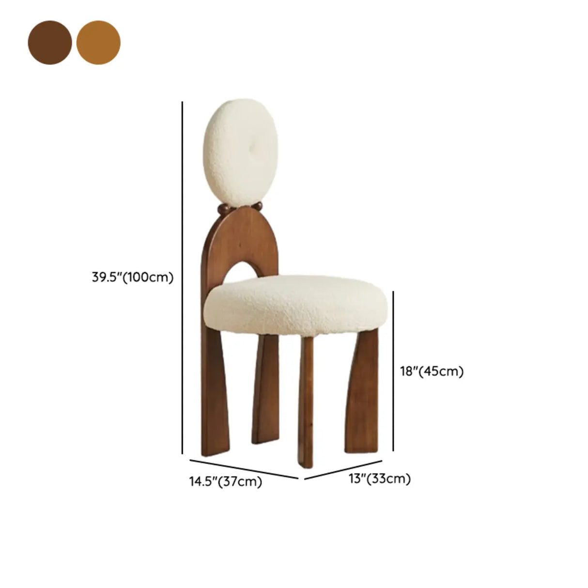 White Round Wood King Louis Back Velvet Dining Chair 